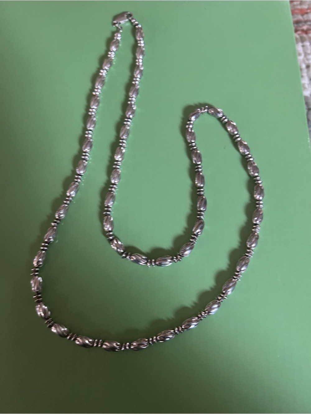 Sterling Silver Bead Link Necklace - Silver